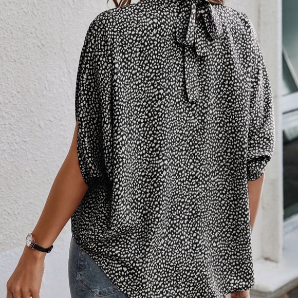 Boho Leopard Print Batwing Sleeve Blouse - Picture 5 of 6